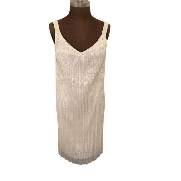 Anthropologie Meadow Rue Dress Size 2 Ivory Pleated Flapper NWT - Picture 1 of 10